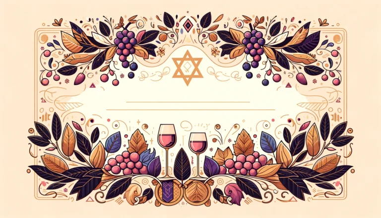 DALL·E 2024-04-01 17.00.13 – Design a festive and elegant footer image for a ‘Mazal Tov’ e-card, using a similar style to the header. Incorporate Jewish cultural symbols like grap