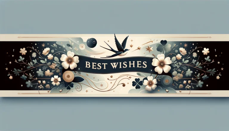 DALL·E 2024-04-01 17.11.18 – Design an elegant and wide banner-style header image for a ‘Best Wishes’ e-card. This image should blend a sophisticated color palette with symbols of